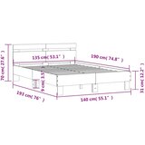  Okvir kreveta s uzglavljem bijeli 135x190 cm konstruirano drvo | shoptok.hr