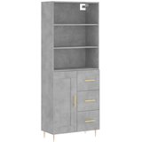 Maison Chic Visoka Komoda - Predalnik betonsko siva 69,5x34x180 cm inženirski les, (21720361) Cene