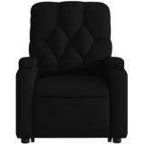  Naslonjač na podizanje od tkanine crni | shoptok.hr
