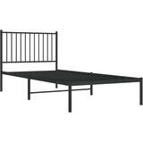  Metalni okvir za krevet s uzglavljem crni 90x200 cm | Eponuda.com