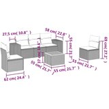  6-dijelni set vrtnih sofa s jastucima crni od poliratana | shoptok.hr