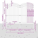  Vrtna ograda Woerden s vrhom koplja crna 240x175 cm čelična | shoptok.hr