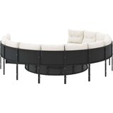  Vrtna sofa s jastucima okrugla crna od poliratana | shoptok.hr