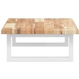  Zidna polica za umivaonik od čelika i masivnog bagremovog drva Smeđa 100 x 40 x 2 cm | Shoptok.si