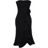 Trendyol Black Rose Accessory Elegant Evening Dress Cene
