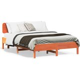 Maison Chic Posteljni okvir - Dvoposteljna postelja - Zakonska postelja brez vzmetnice voščeno rjava 140x200 cm trdna borovina-J2894, (21770229) | Shoptok.si