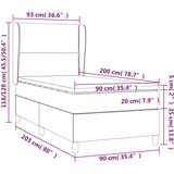  Krevet s oprugama i madracem krem 90 x 200 cm od tkanine | shoptok.hr
