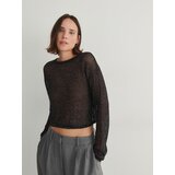 Reserved pleteni pullover s kovinskim sijajem - črna | Shoptok.si