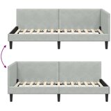  Kutni okvir kreveta Svijetlo siva 100 cm x 200 cm Baršun | shoptok.hr