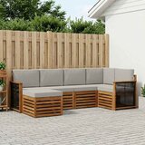  Set vanjskih sofa 5 kom. Prirodna i svjetlosiva | shoptok.hr