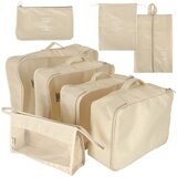  Organizatori za kovčege Putni set od 8 komada pribor za pohranu odjeće vodootporne torbe torba za šminku torba za cipele bež | shoptok.hr