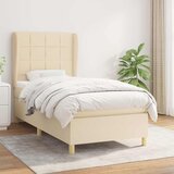  Krevet s oprugama i madracem krem 100 x 200 cm od tkanine | shoptok.hr
