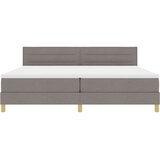  LED Box Spring Krevet Sivo-smeđa 200 x 200 cm tkanina | Eponuda.com