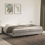 The Living Store Box spring postelja z vzmetnico svetlo siva 200x200 cm žamet - Box Spring Postelja, (21493374) | Shoptok.si