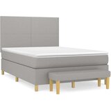 vidaXL Krevet s oprugama i madracem svjetlosivi 140x190 cm od tkanine | shoptok.hr