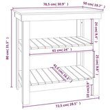  Delovna miza črna 78,5x50x80 cm trdna borovina, (20751413) | Shoptok.si