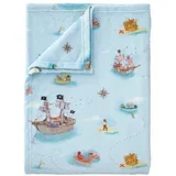 Plava deka za bebe od mikropliša 150x200 cm Pirates –