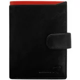 Fashion Hunters Men's leather wallet with red inset