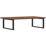  Zidna polica za umivaonik od čelika i masivne hrastovine Smeđa 100 x 60 x 2.5 cm | Shoptok.si