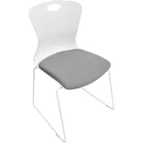 Stolica fiksna 45x42x43x87cm bijela/siva 028