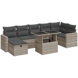 vidaXL Vrtna sedežna garnitura 8-delna z blazinami sv. siv poli ratan, (21782519) | Shoptok.si