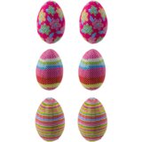  Easter Eggs on Wire Pick Dots Flowers Stripes Decoration Colorful 6pcs | shoptok.hr