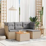 vidaXL 5-dijelni set vrtnih sofa s jastucima bež od poliratana Cijene