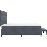  Krevet s kutijom s madracem i klupom tamno sivi 200x200 cm od baršuna | shoptok.hr
