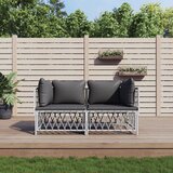 Maison Chic Seti vrtnega pohištva - Vrtna garnitura - Vrtni pohištvo set 2-delna z blazinami belo jeklo, (21809884) | Shoptok.si