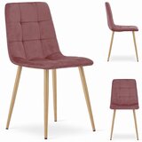 KARA stolica - ružičasti baršun / noge u boji drveta x 4 | shoptok.hr