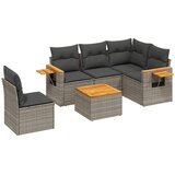  6-dijelni set vrtnih sofa od poliratana s jastucima sivi | shoptok.hr