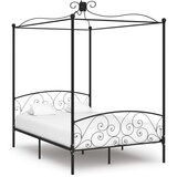vidaXL okvir za krevet s nadstrešnicom crni metalni 140 x 200 cm Cijene