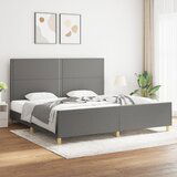 Maison Chic Posteljni okvir - Dvoposteljna postelja - Zakonska postelja brez vzmetnice temno siv 200x200 cm blago-J4447, (21776023) | Shoptok.si