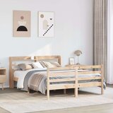 vidaXL Posteljni okvir z vzglavjem 120x190 cm trdna borovina | Shoptok.si