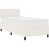  Postelja s vzmetnico in LED krem 100x200 cm iz žametne tkanine, (22116216) | Shoptok.si