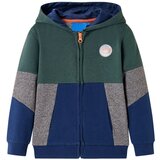 vidaXL Otroški pulover s kapuco in zadrgo temno zelen 116 | Shoptok.si