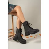 Riccon Extra Matte Black Women's Zippered Boots 0012299