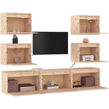 vidaXL TV omarica 7 kosov trdna borovina | Shoptok.si