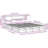  Krevet s regalom za knjige bez madraca 200x200 cm masivno drvo | shoptok.hr