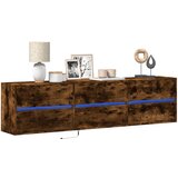 vidaXL Stenska TV omarica z LED lučkami dimljeni hrast 180x31x45 cm Cene