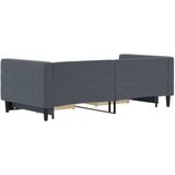  Dnevni krevet s pomoćnim ležajem i ladicama bez madraca tamno siva 90x190 cm | shoptok.hr