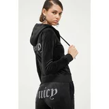 Juicy Couture Pulover ženska, črna barva, s kapuco