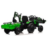 Lean_Toys Otroški Električni traktor TOP-WORKER 12V z zajemalko in prikolico Zelena | Shoptok.si