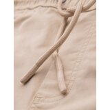 Ombre Men's cotton cargo shorts with elastic waistband - beige | Shoptok.si