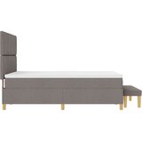vidaXL krevet s podnicom s madracem i klupom taupe 140x190 cm tkanina | shoptok.hr