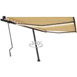  Tenda na ručno uvlačenje s LED svjetlima 400x300 cm žuto-bijela | shoptok.hr