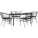 vidaXL 5-dijelni vrtni blagovaonski set s jastucima od crnog | shoptok.hr