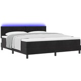  LED Box Spring Krevet s uzglavljem Crna 180 x 200 cm Baršun | shoptok.hr