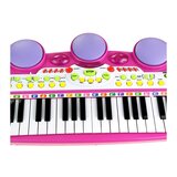 Lean_Toys Otroška klaviatura z mikrofonom in stolom roza | Shoptok.si