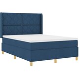  Krevet s opruga kutije s LED trakama Plava 140 x 200 cm tkanina | shoptok.hr